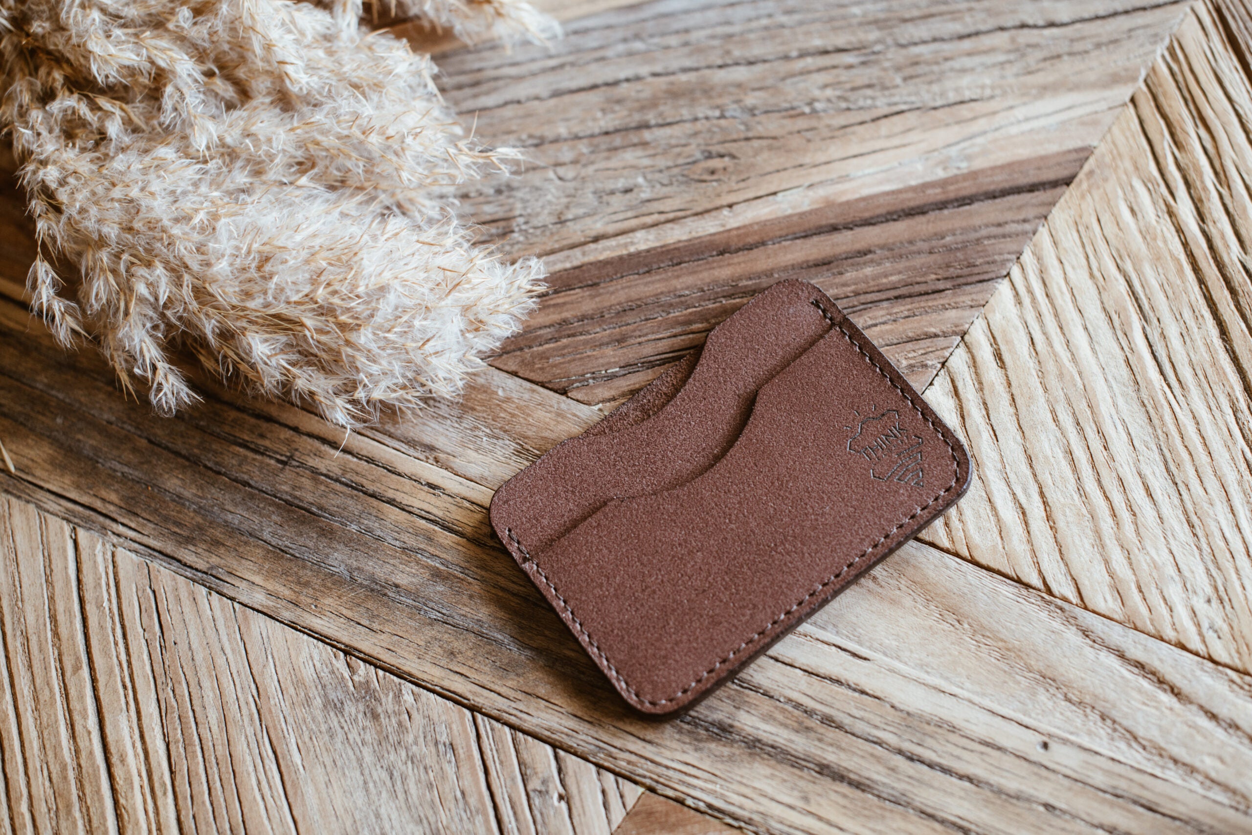 Skórzane etui na karty - cardholder - ciemny brąz-0