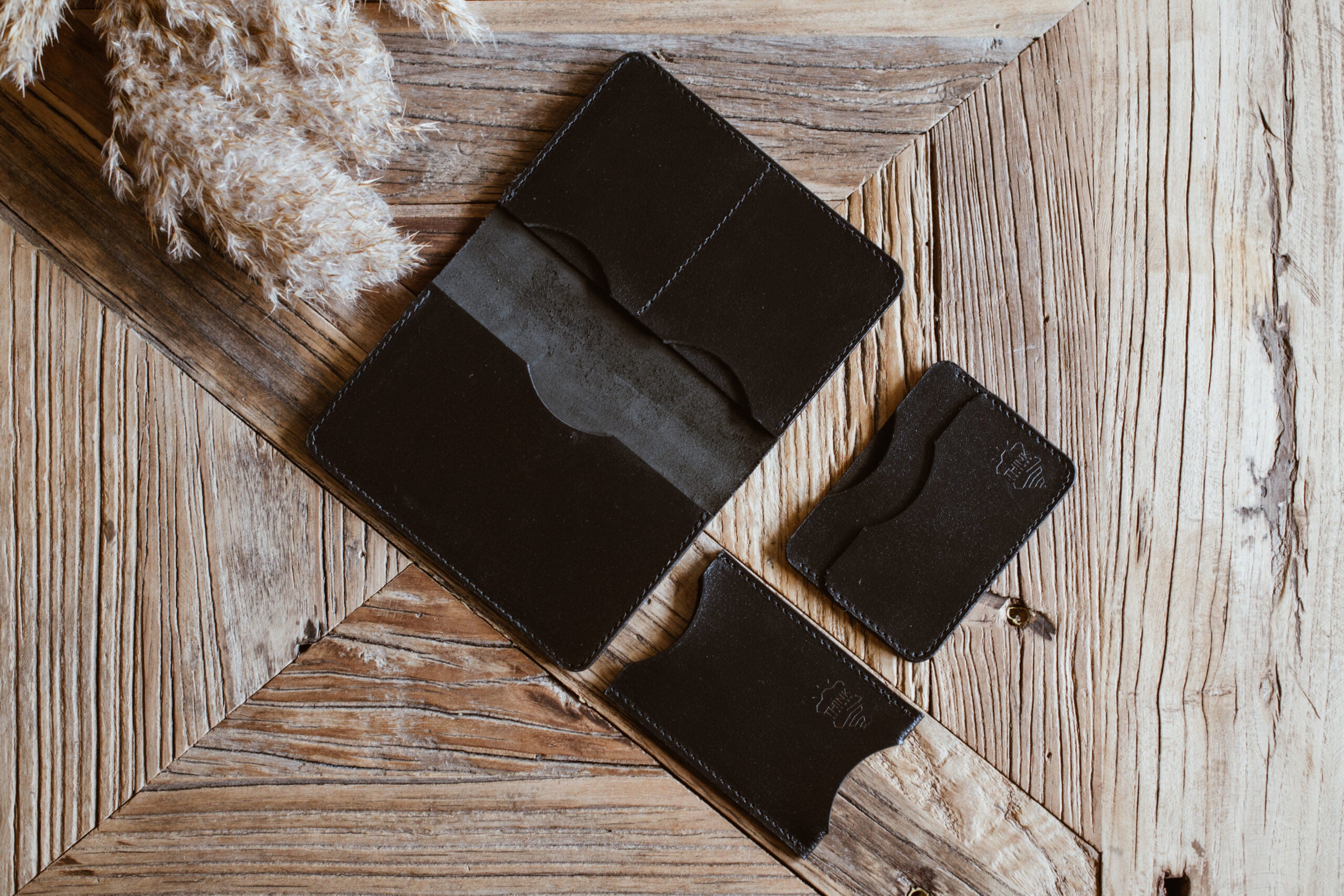 Skórzane etui na karty - cardholder - czarny-2