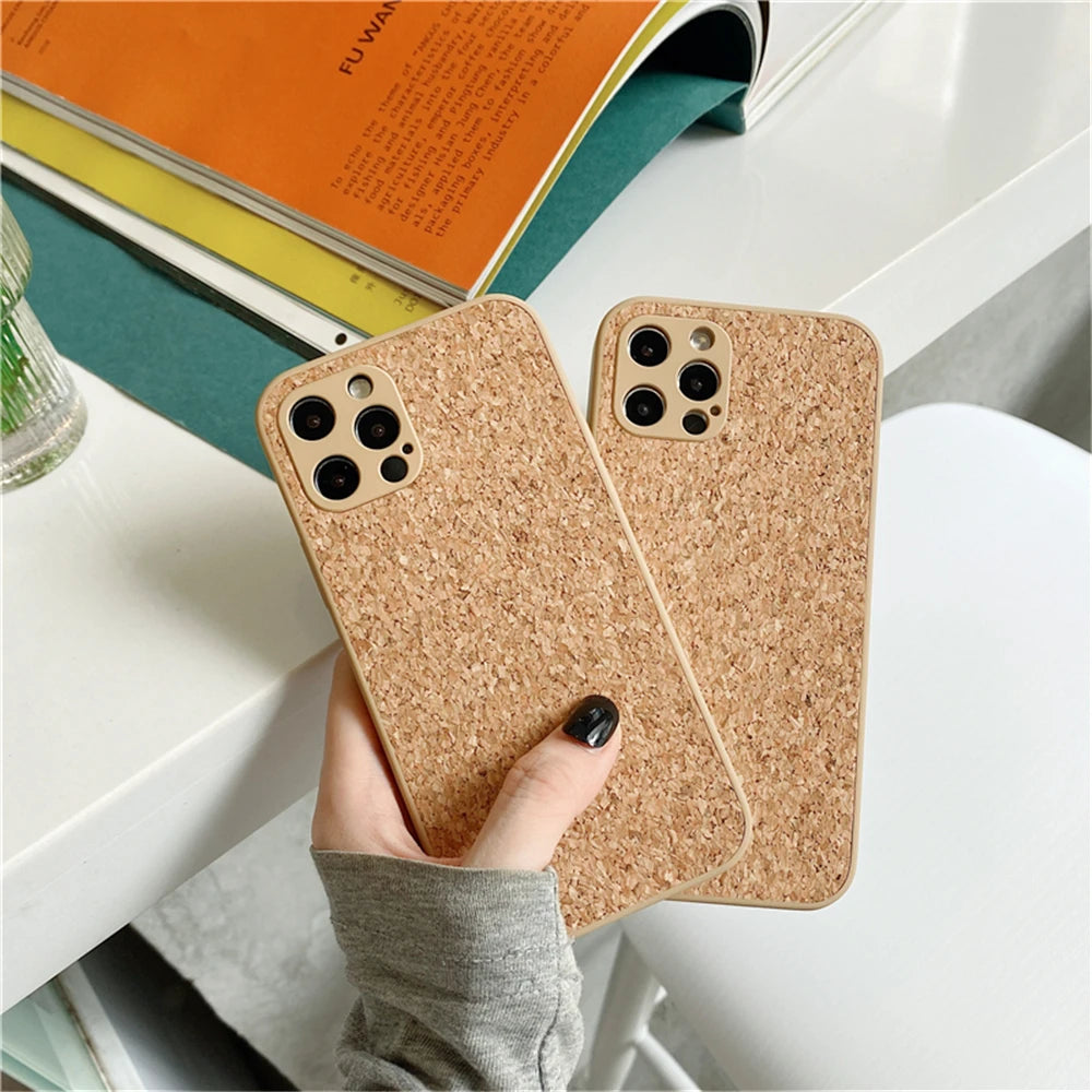 Soft Silicone Phone Case – Wood Finish - iPhone 15 14 13 Pro Max 12 11 X XR XS 8 Plus