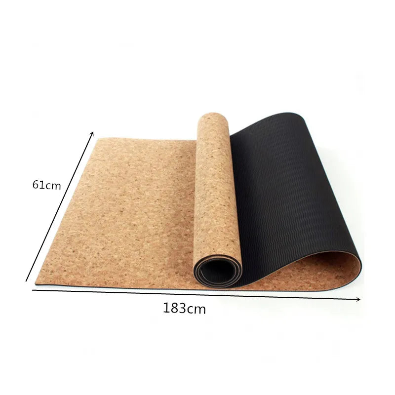 Non-Slip Cork Yoga Mat for Fitness & Pilates-1