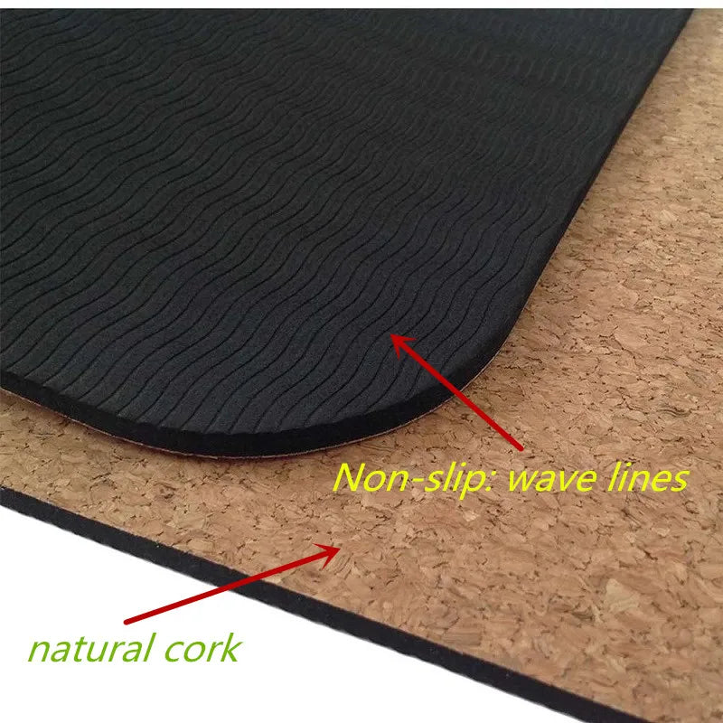 Non-Slip Cork Yoga Mat for Fitness & Pilates-2