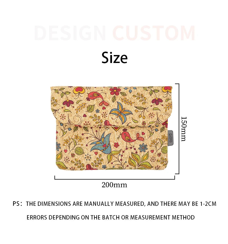 Environmentally friendly cork cloth E-Book Bag Cover,Colorful 6“ E-Reader Sleeve Case For Kindle Paperwhite Voyage 6.8 inch