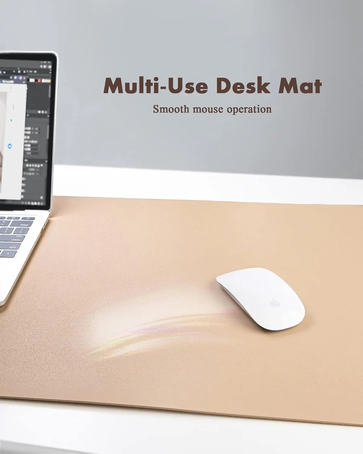 Double-Sided Desk Pad, Leather Desk Mat, Eco Cork Desk Pad Protector,Large Mouse Pad,Waterproof Desk Blotter for Office/Home
