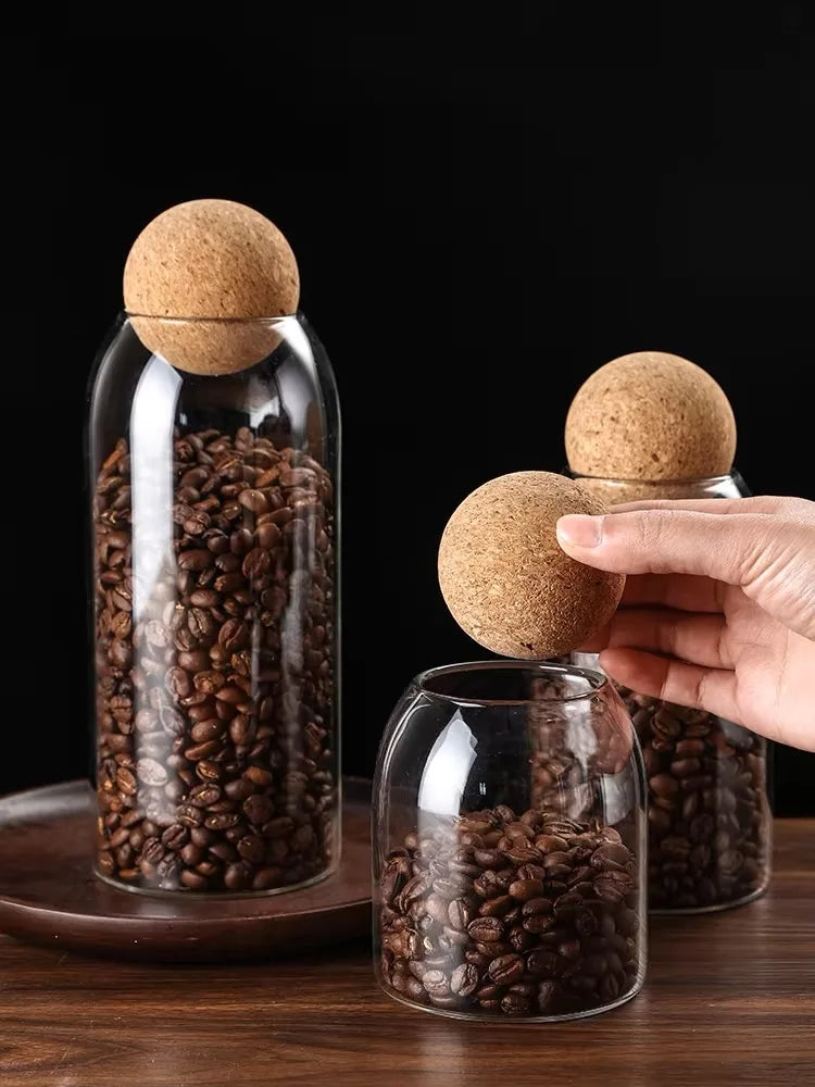 Glass Storage Jars with Cork Lid