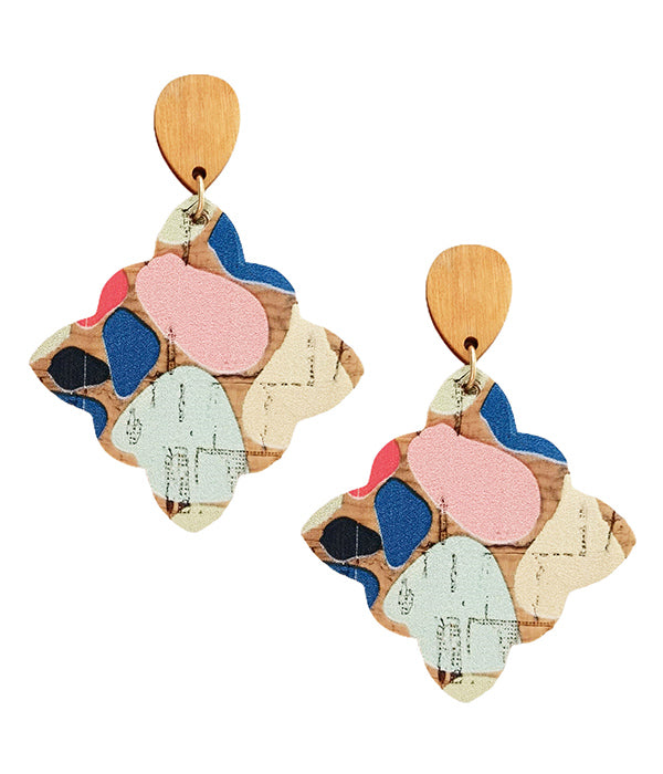 PAINTED CORK EARRING - ART-0